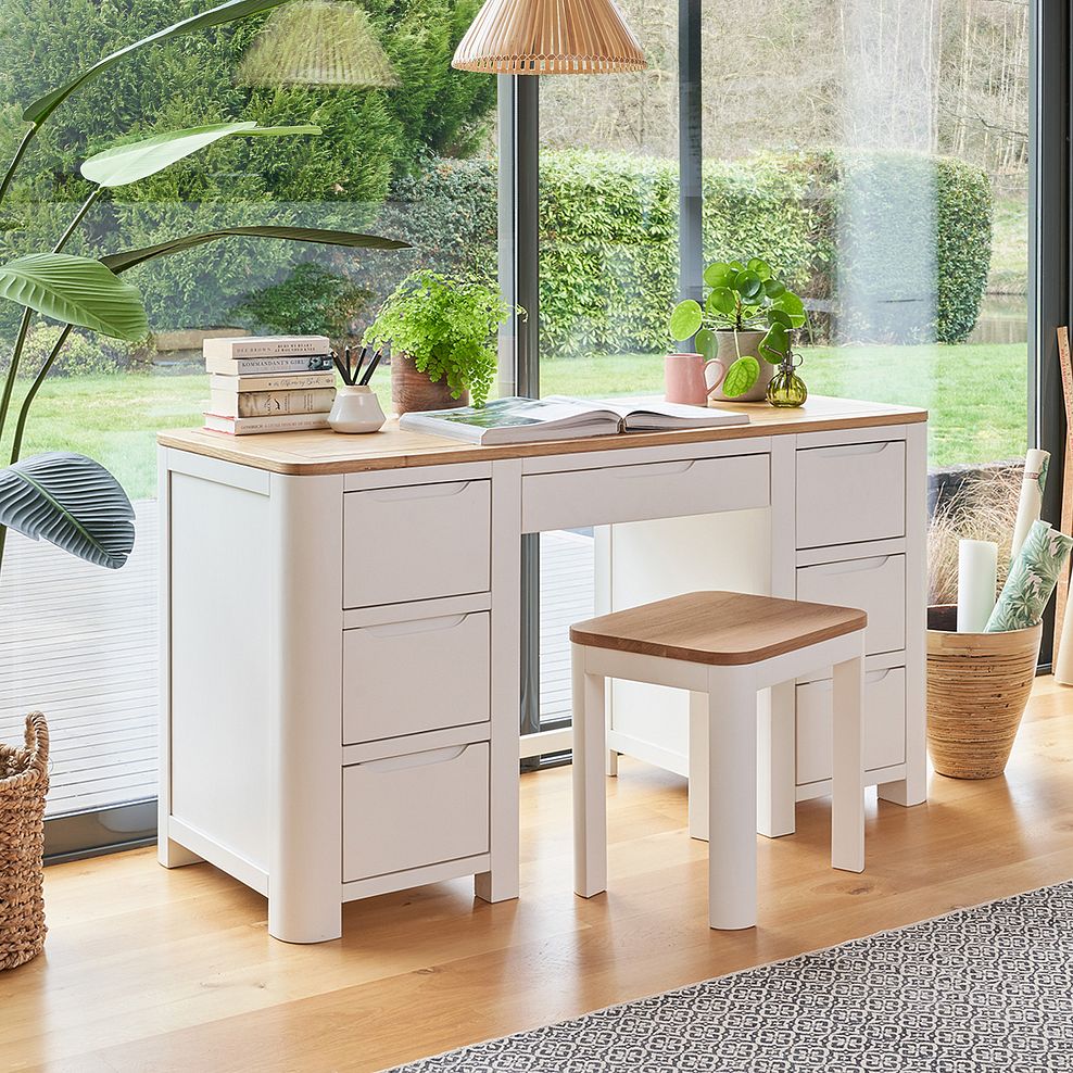 Hove Natural Oak and Painted Computer Desk 1