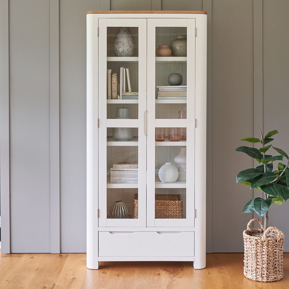 Hove Natural Oak and Painted Display Cabinet 1