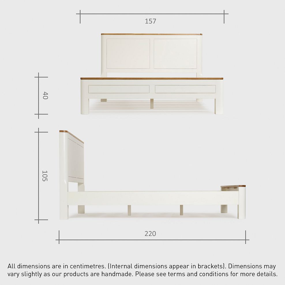 Hove Natural Oak and Painted King-Size Bed 9