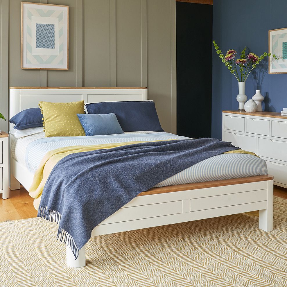 Hove Natural Oak and Painted King-Size Bed 2