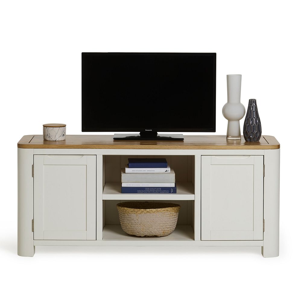 Hove Natural Oak and Painted Large TV Unit 4