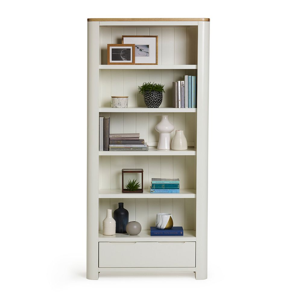 Hove Natural Oak and Painted Tall Bookcase 4