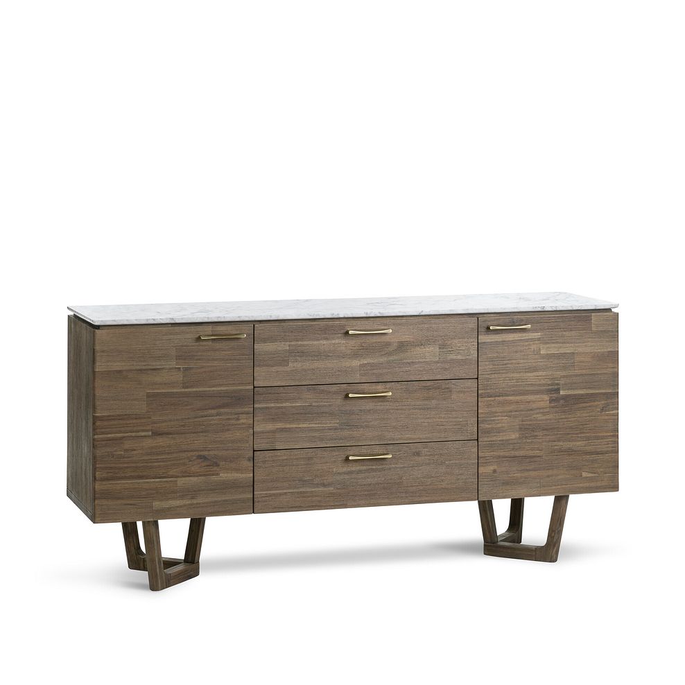 Islington Marble and Dark Acacia Large Sideboard 7