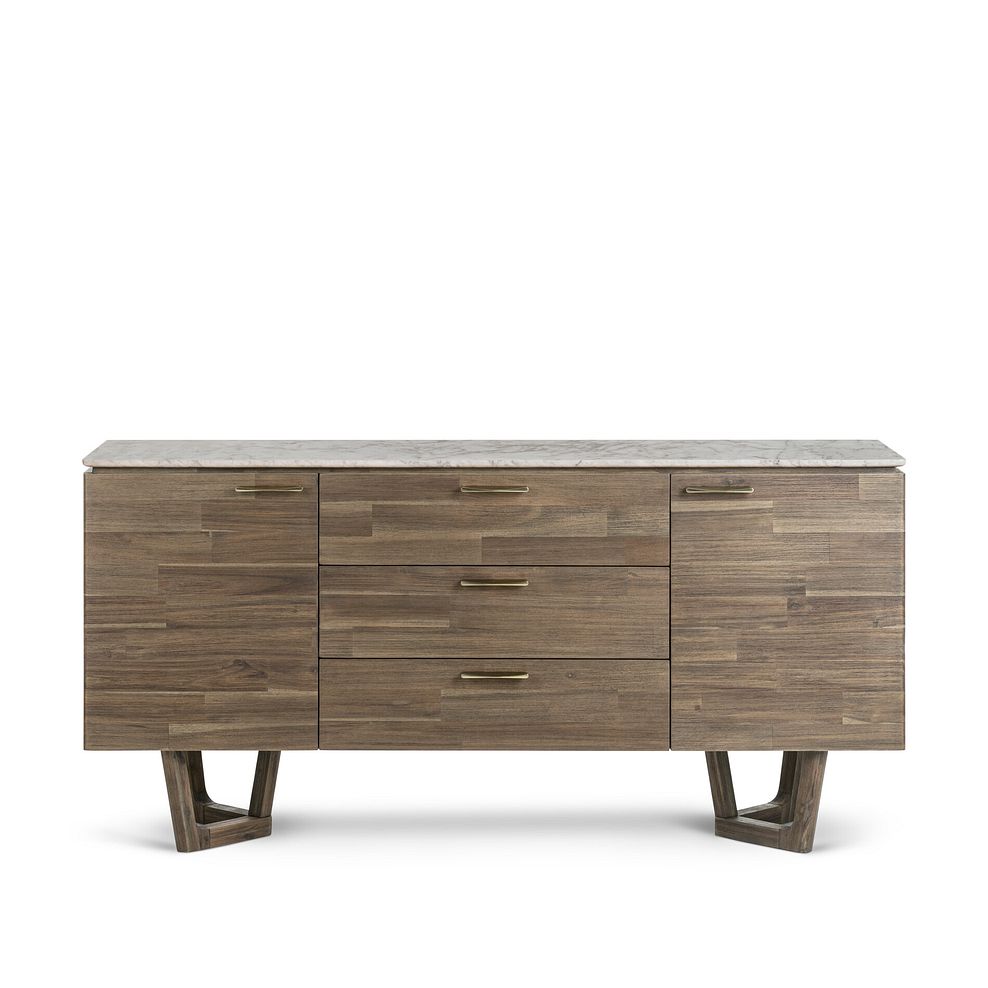 Islington Marble and Dark Acacia Large Sideboard 6