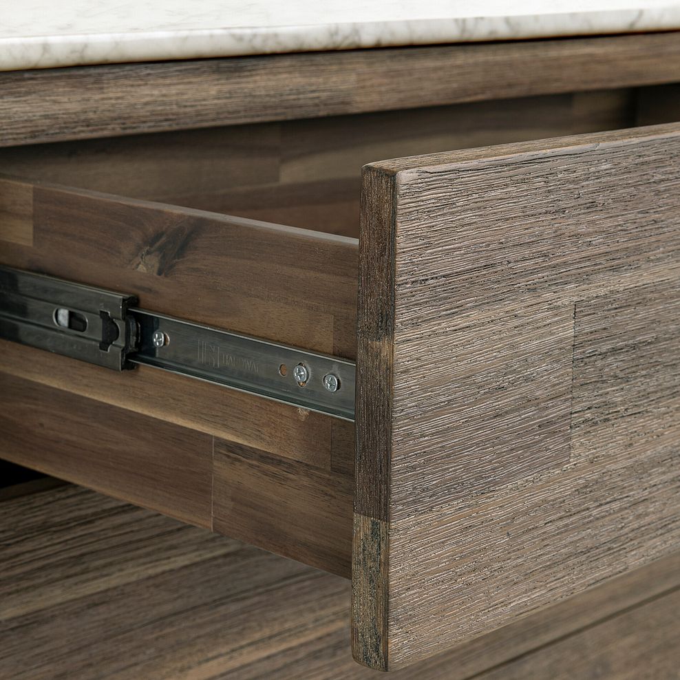 Islington Marble and Dark Acacia Large Sideboard 13