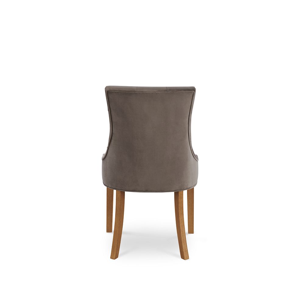 Isobel Button Back Chair in Taupe Velvet with Natural Oak Legs 3
