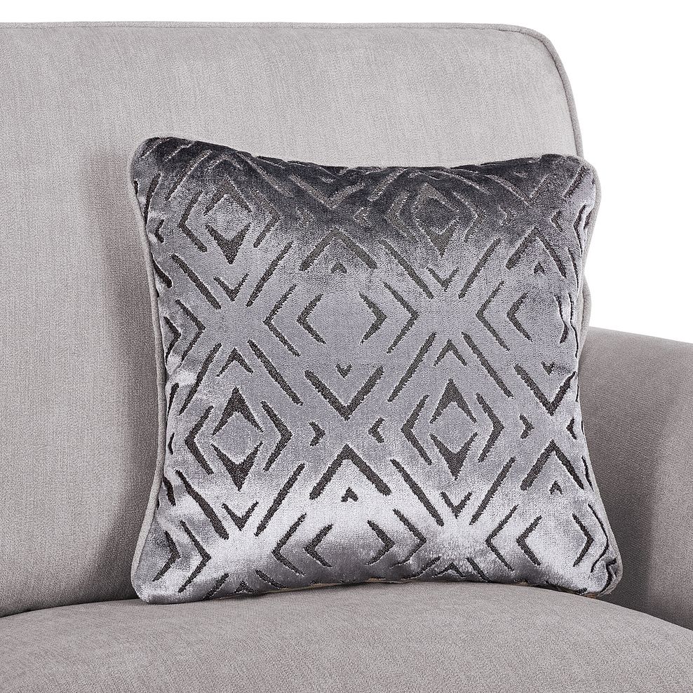 Jasmine 3 Seater Sofa in Campo Fabric - Silver with Khalifa Steel Scatters 6