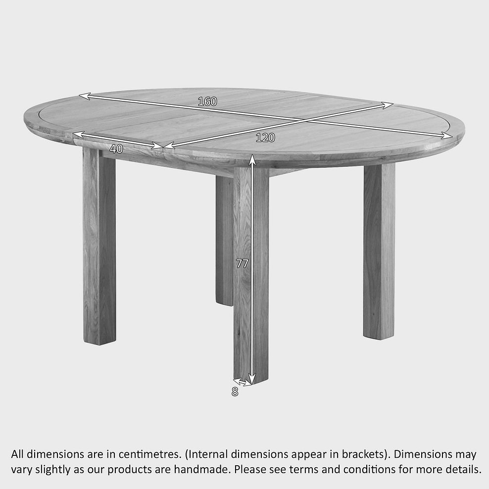 Knightsbridge Natural Solid Oak 4ft Round Extending Dining Table 4