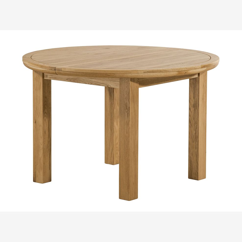 Knightsbridge Natural Solid Oak 4ft Round Extending Dining Table 1