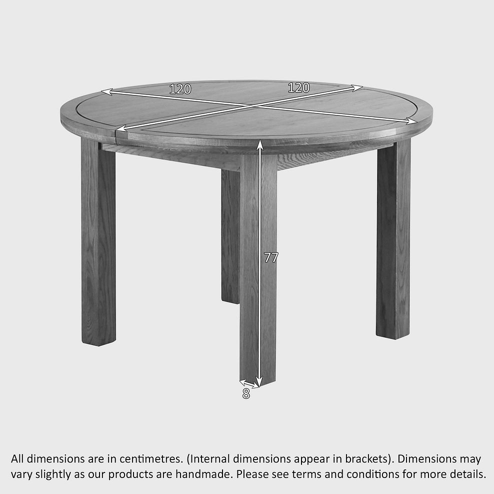 Knightsbridge Natural Solid Oak 4ft Round Extending Dining Table 3