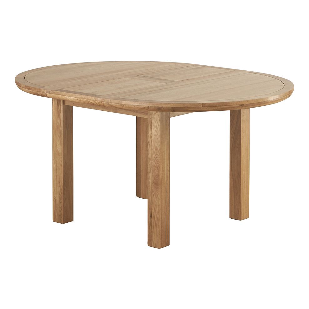 Knightsbridge Natural Solid Oak 4ft Round Extending Dining Table 2
