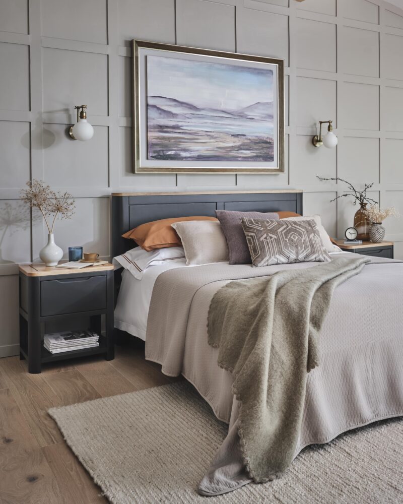 dark grey painted oak furniture bedroom