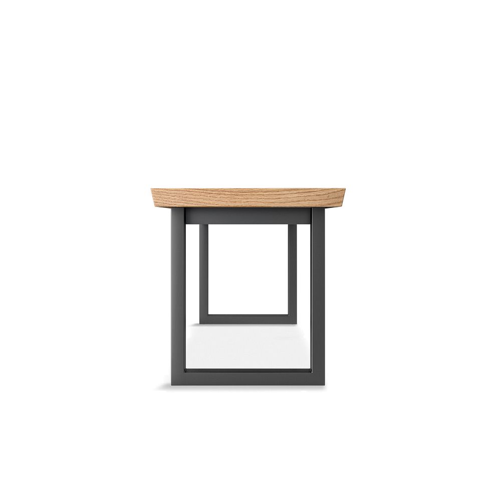 Maine Extending Dining Table 160-220cm + 1 Maine 160cm bench+ 4 Mason Chairs in Vintage Tan Leather-Look fabric with Black Legs 12