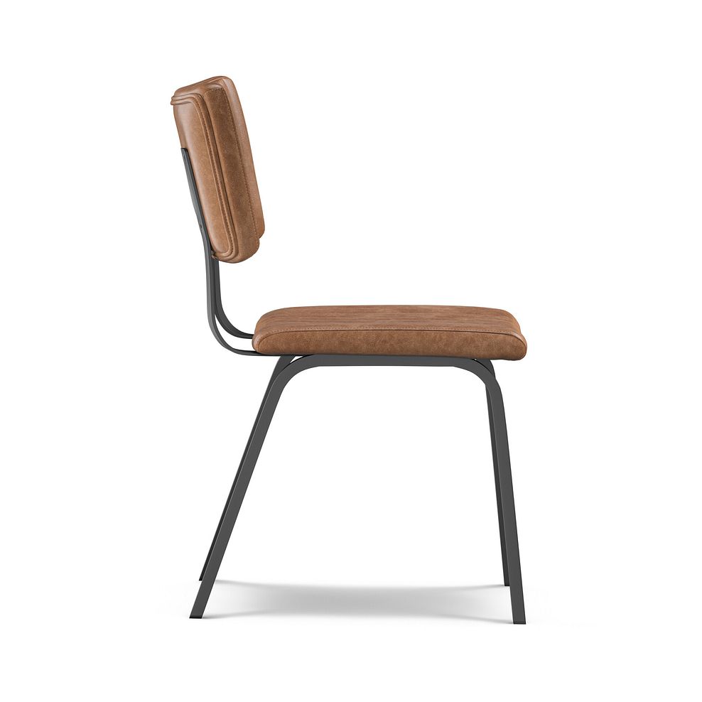 Maine Extending Dining Table 160-220cm + 1 Maine 160cm bench+ 4 Mason Chairs in Vintage Tan Leather-Look fabric with Black Legs 16