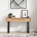Maine Natural Solid Oak & Metal Console Table
