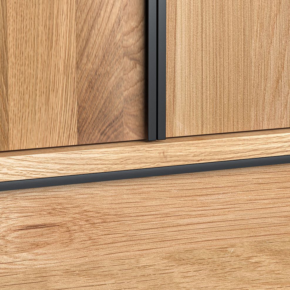 Maine Natural Solid Oak & Metal Double Wardrobe 9