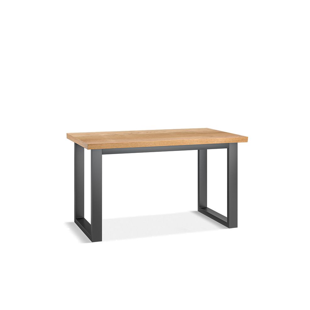 Maine Natural Solid Oak & Metal Fixed Dining Table 130cm 2