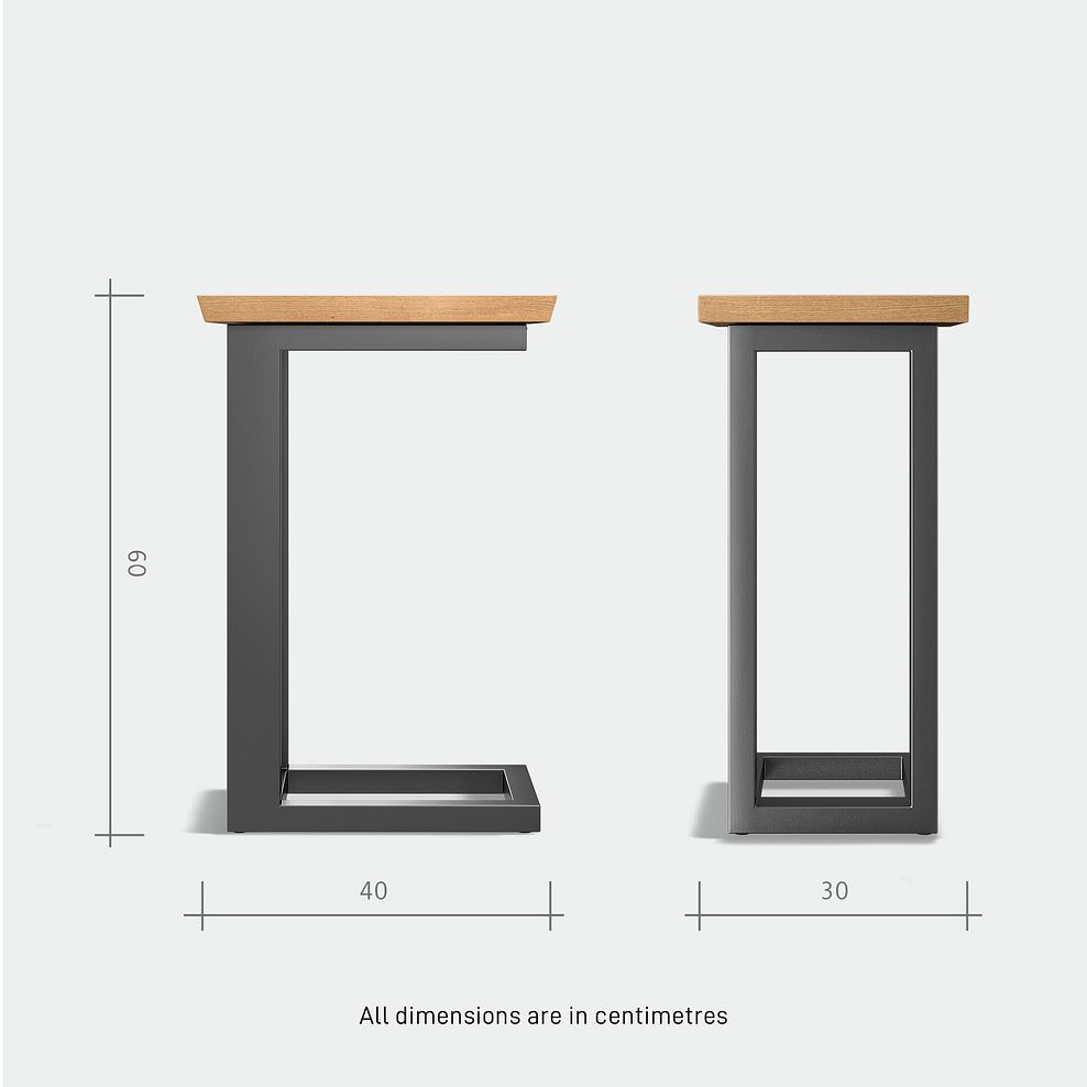Maine Natural Solid Oak & Metal Side table 7