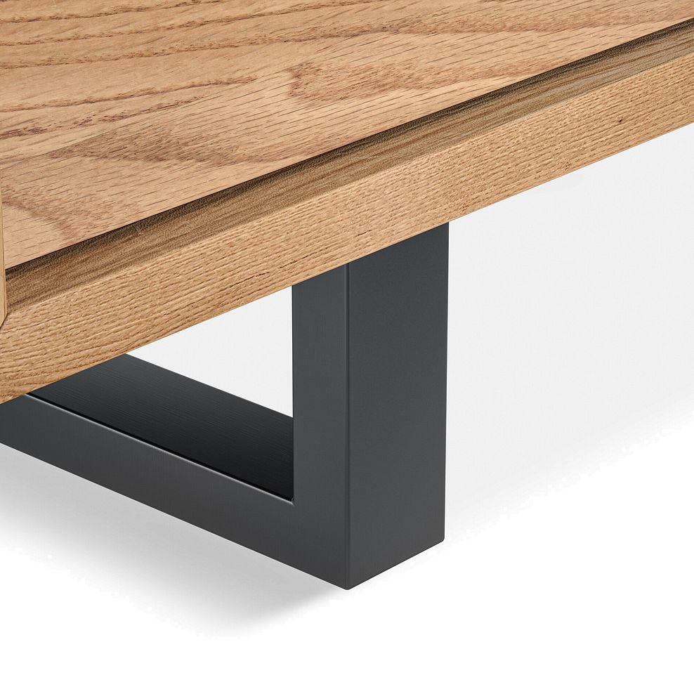 Maine Natural Solid Oak & Metal Small Sideboard 8