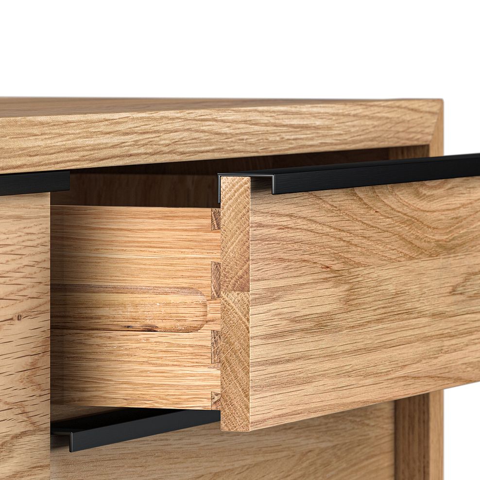 Maine Natural Solid Oak & Metal Small Sideboard 9