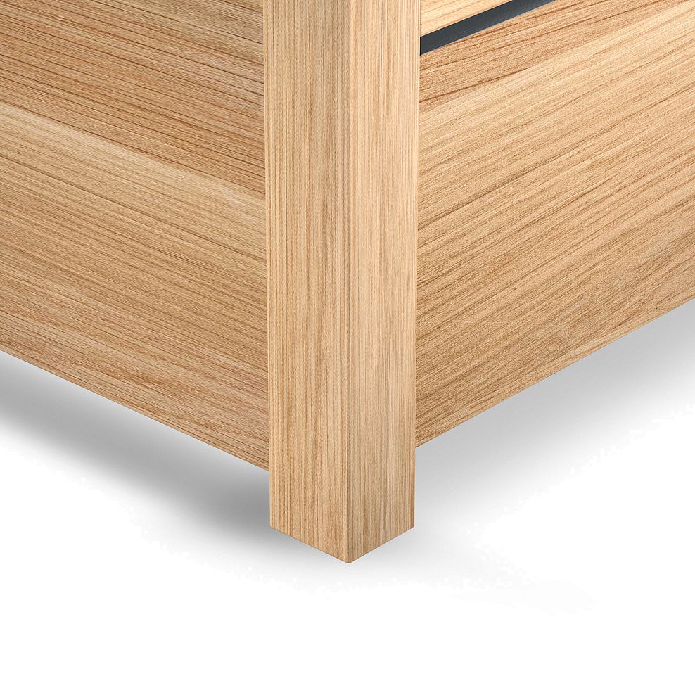 Maine Natural Solid Oak & Metal Storage Double Bed 8