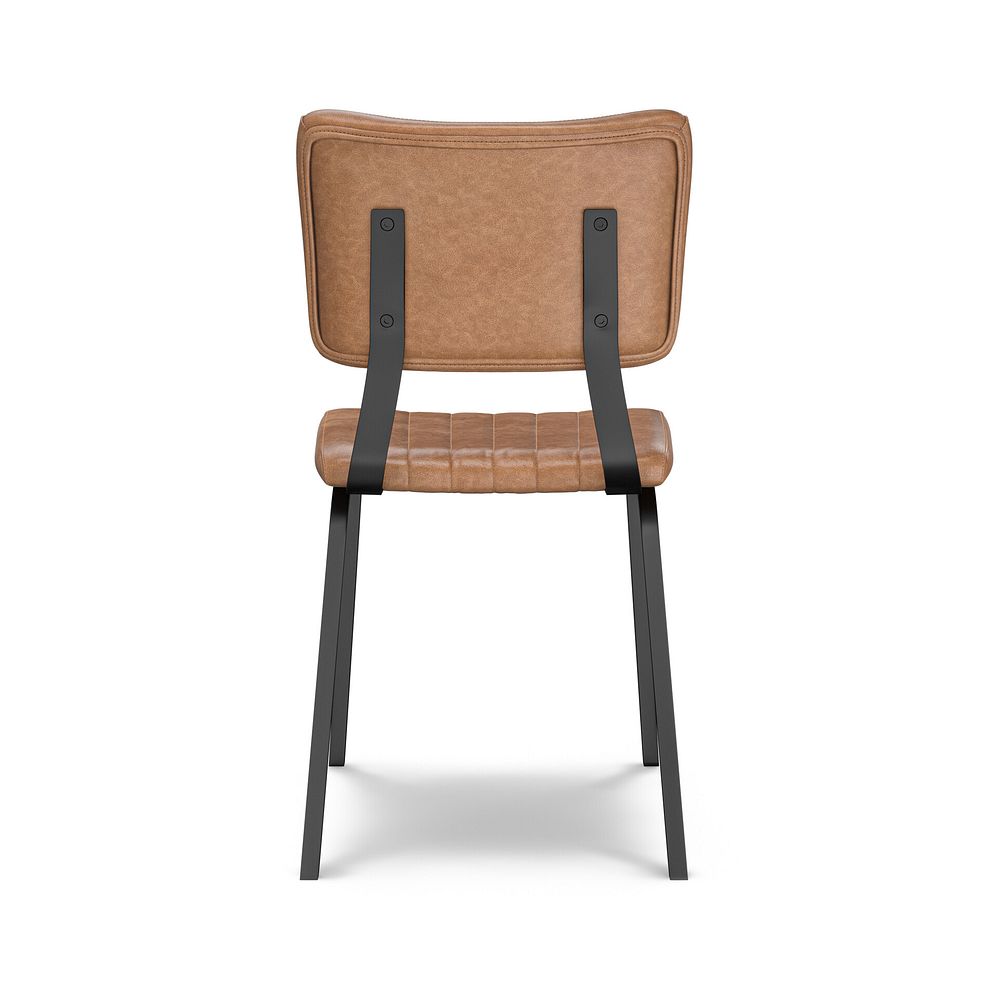 Mason Chair Vintage Tan Leather-Look fabric with Black Legs 6