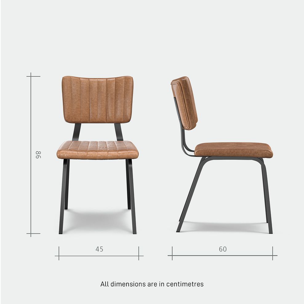 Mason Chair Vintage Tan Leather-Look fabric with Black Legs 9