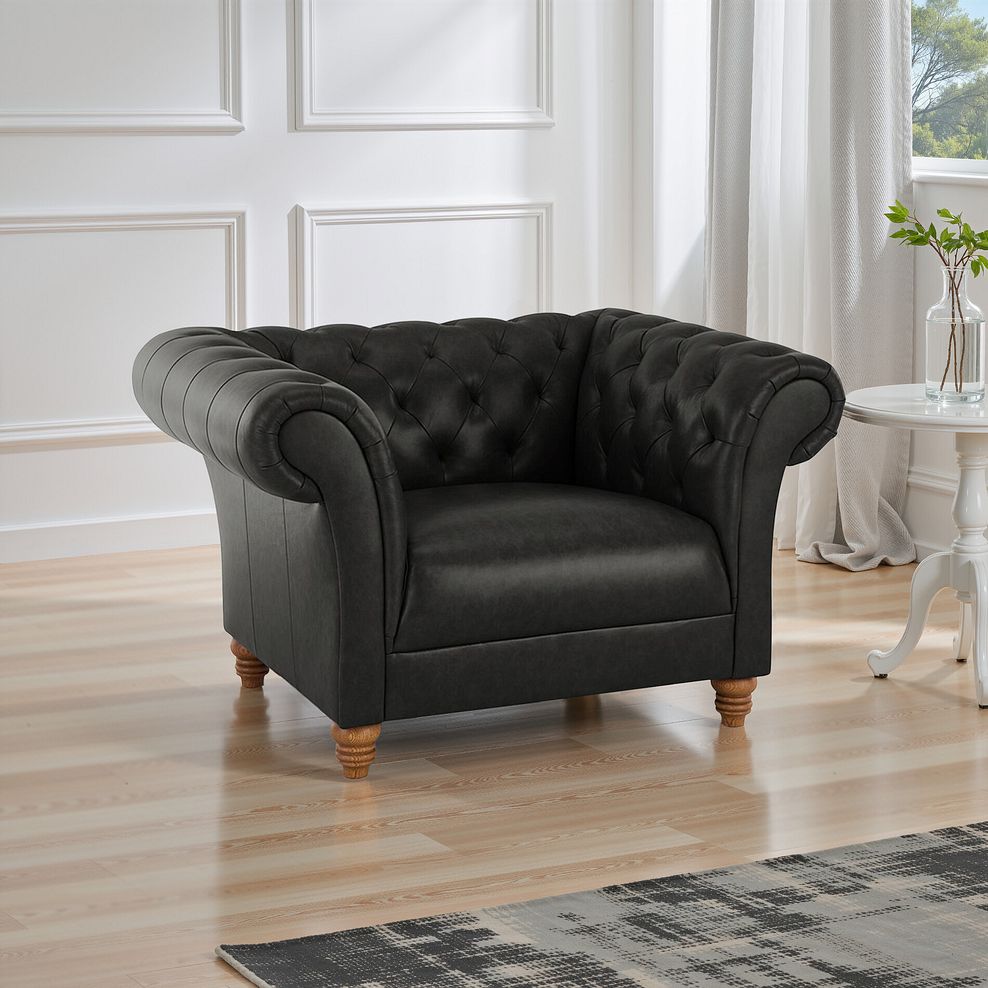 Montgomery Armchair in Ash Leather 1