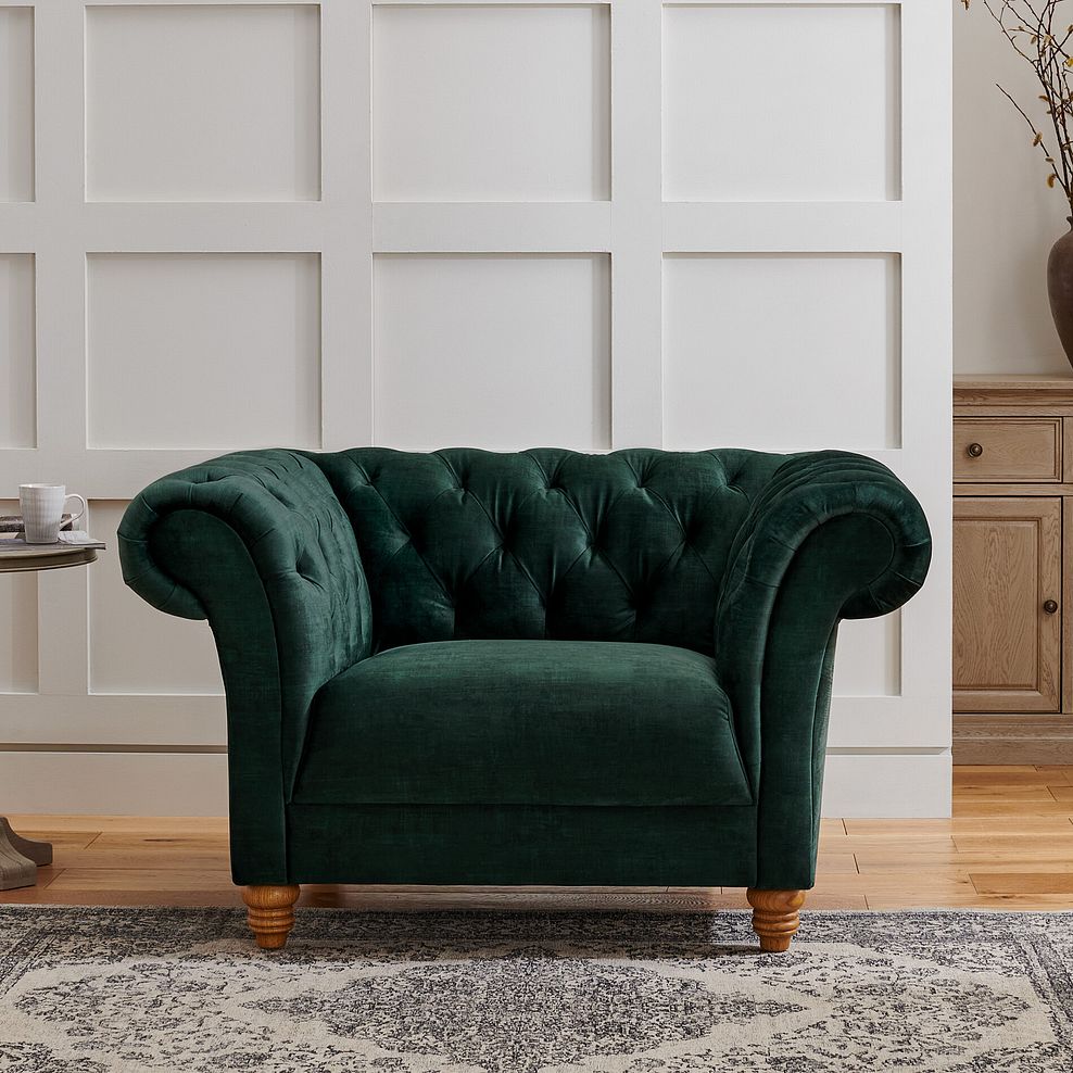 Montgomery Armchair in Bottle Green Velvet 2