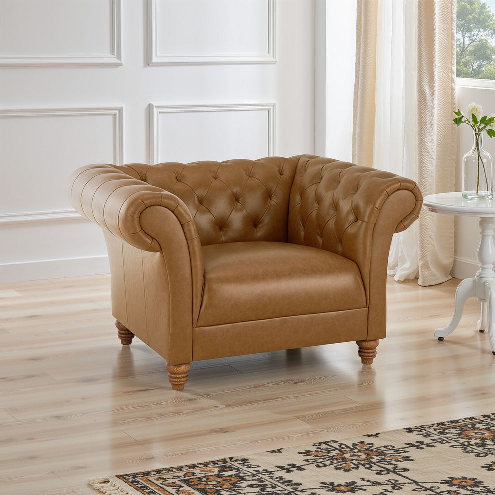 Montgomery Armchair in Brown Leather 1