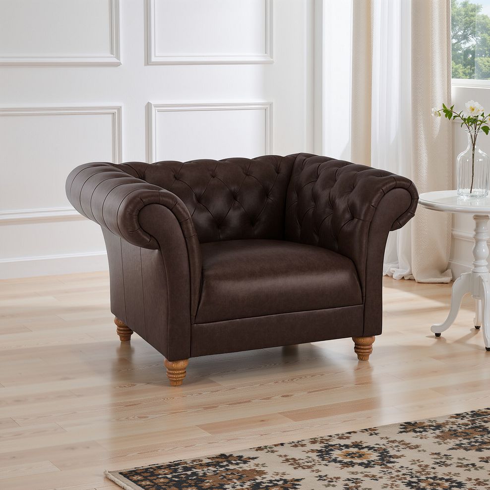 Montgomery Armchair in Cigar Leather 1