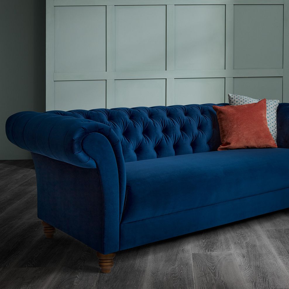 Montgomery 3 Seater Sofa in Navy Velvet 1