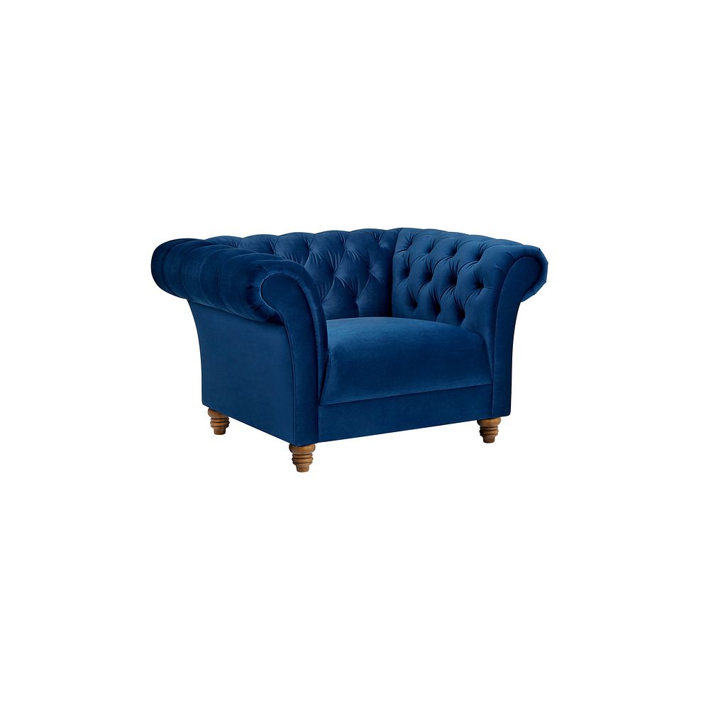 Montgomery Armchair in Navy Velvet 1