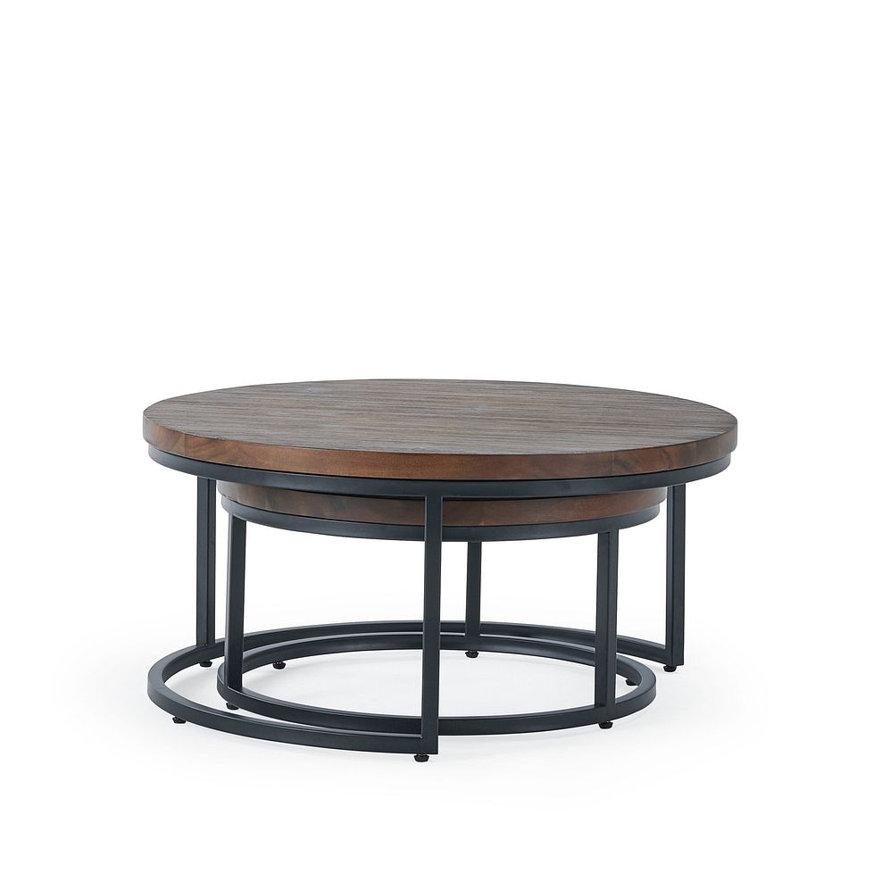 Detroit Solid Hardwood and Metal Nesting Coffee Table 3