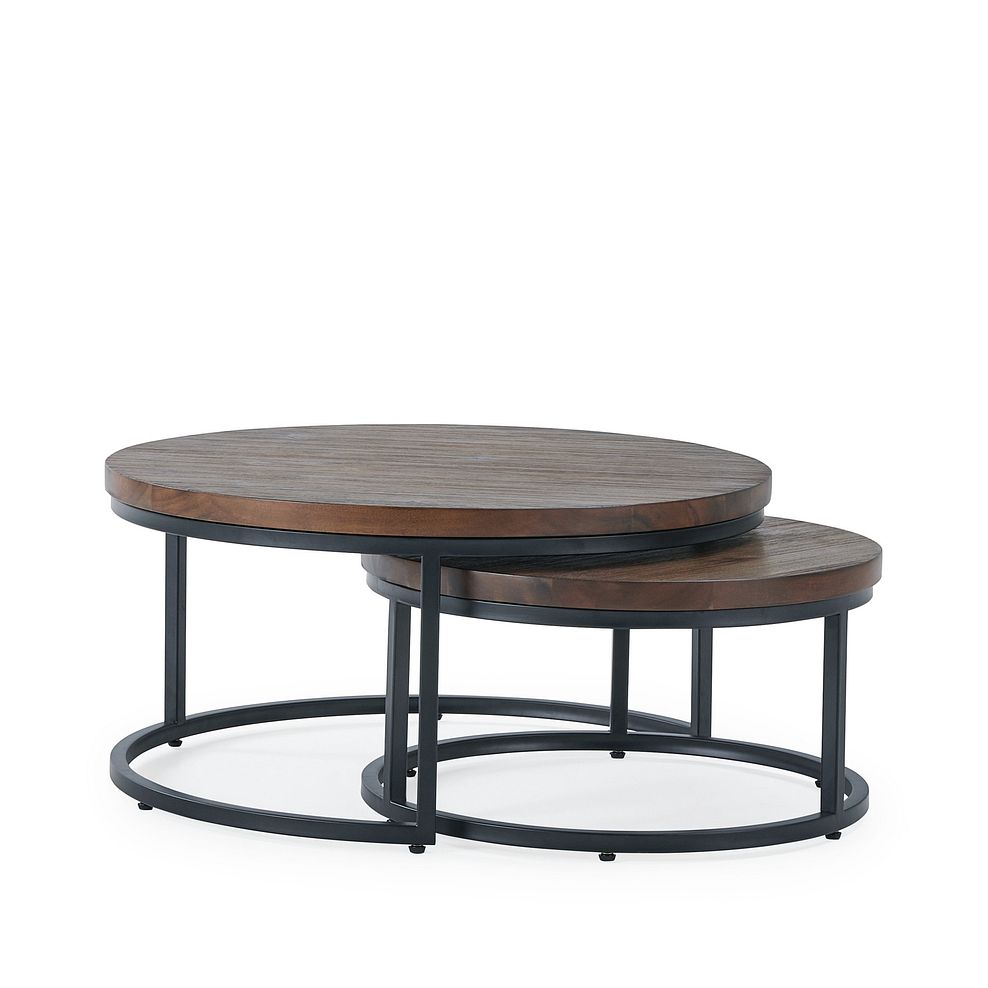 Detroit Solid Hardwood and Metal Nesting Coffee Table 2