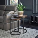 Detroit Solid Hardwood and Metal Nesting Side Tables