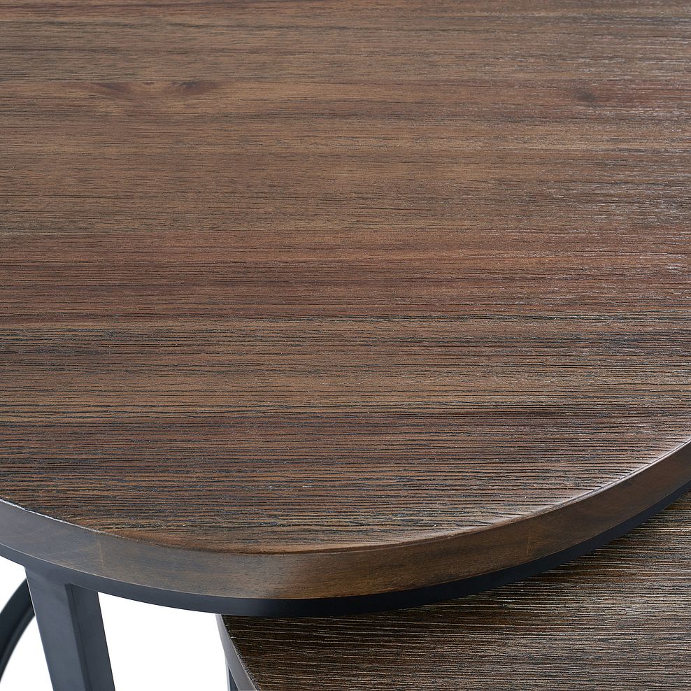 Detroit Solid Hardwood and Metal Nesting Side Tables 5