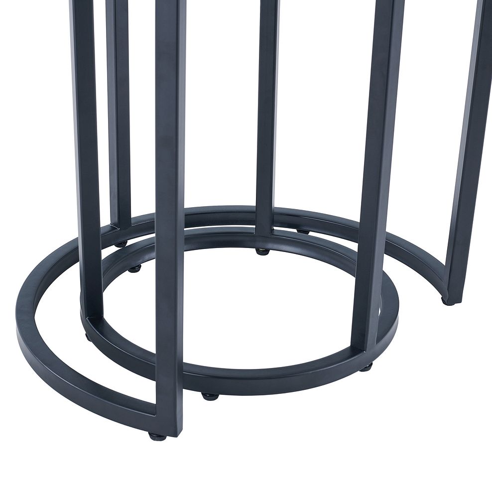 Detroit Solid Hardwood and Metal Nesting Side Tables 4