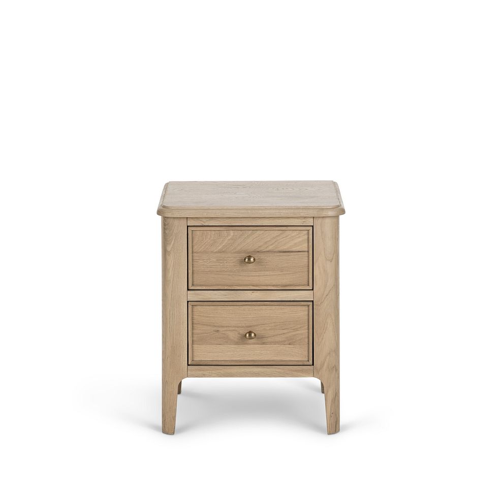 Newton Light Natural Solid Oak 2 Drawer Bedside Table 5