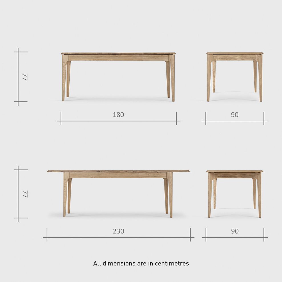 Newton Light Natural Solid Oak 5ft11" Extending Dining Table 12