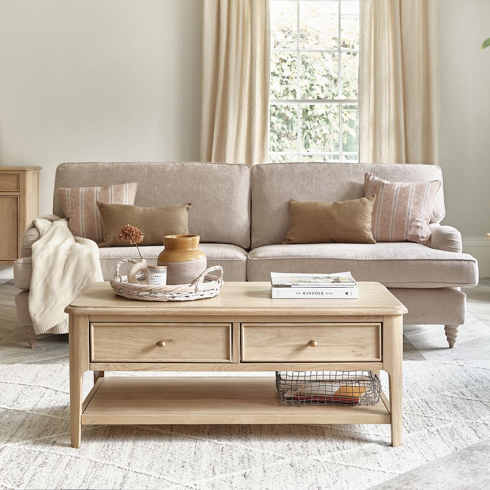 Newton Light Natural Solid Oak Coffee Table 2