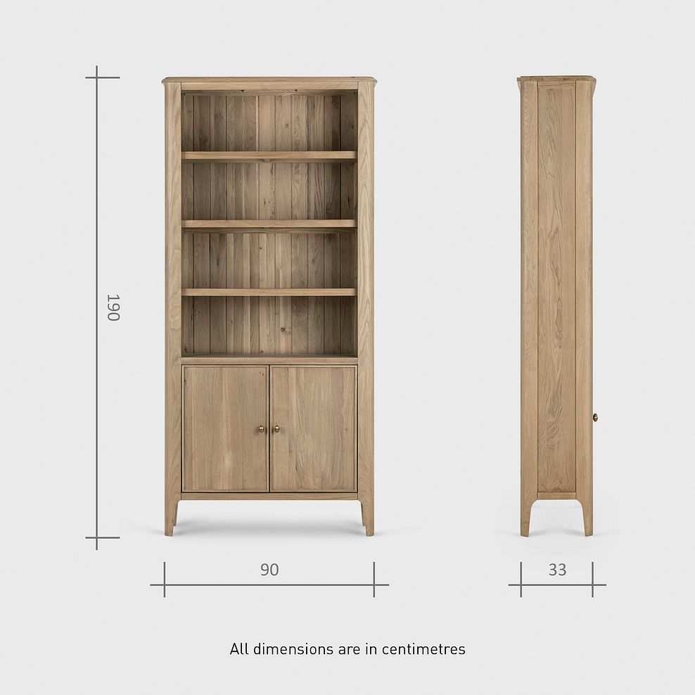 Newton Light Natural Solid Oak Tall Bookcase 10