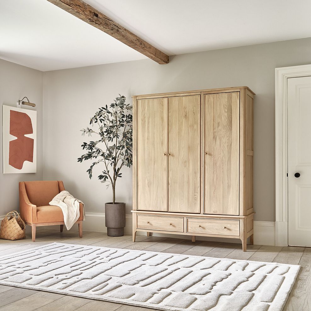 Newton Light Natural Solid Oak Triple Wardrobe 4