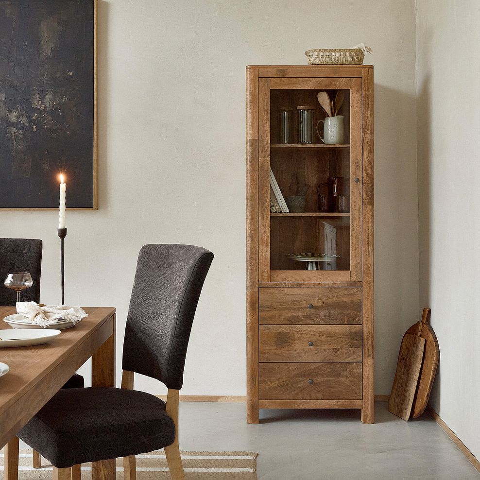 Noah Solid Mango Display Cabinet 1