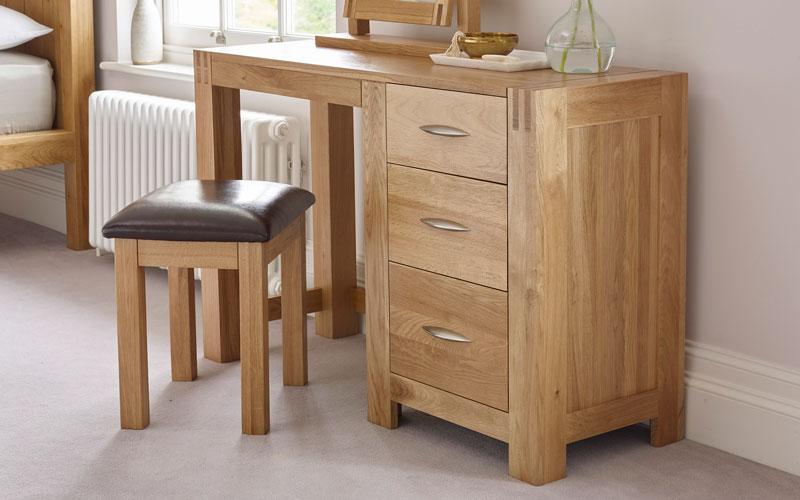 Oak Dressing Table Leather Dressing Table Stool Alto Oak Furnitureland