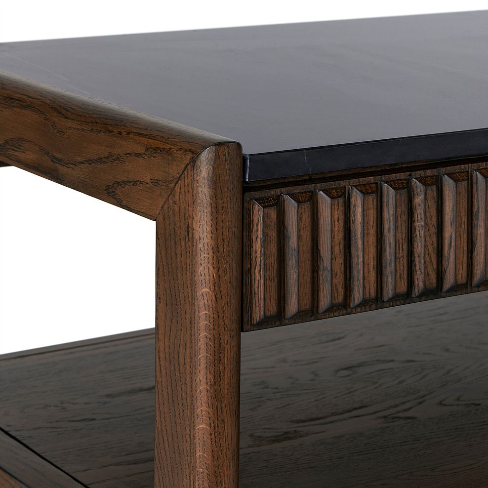 Oliver Dark Solid Oak and Black Marble Coffee Table 5