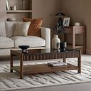 Oliver Dark Solid Oak and Black Marble Coffee Table