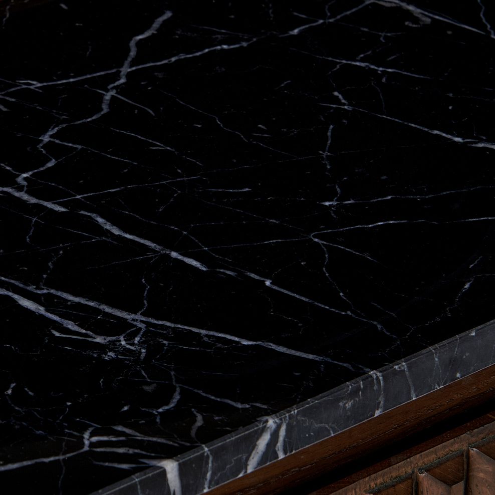 Oliver Dark Solid Oak and Black Marble Console Table 12