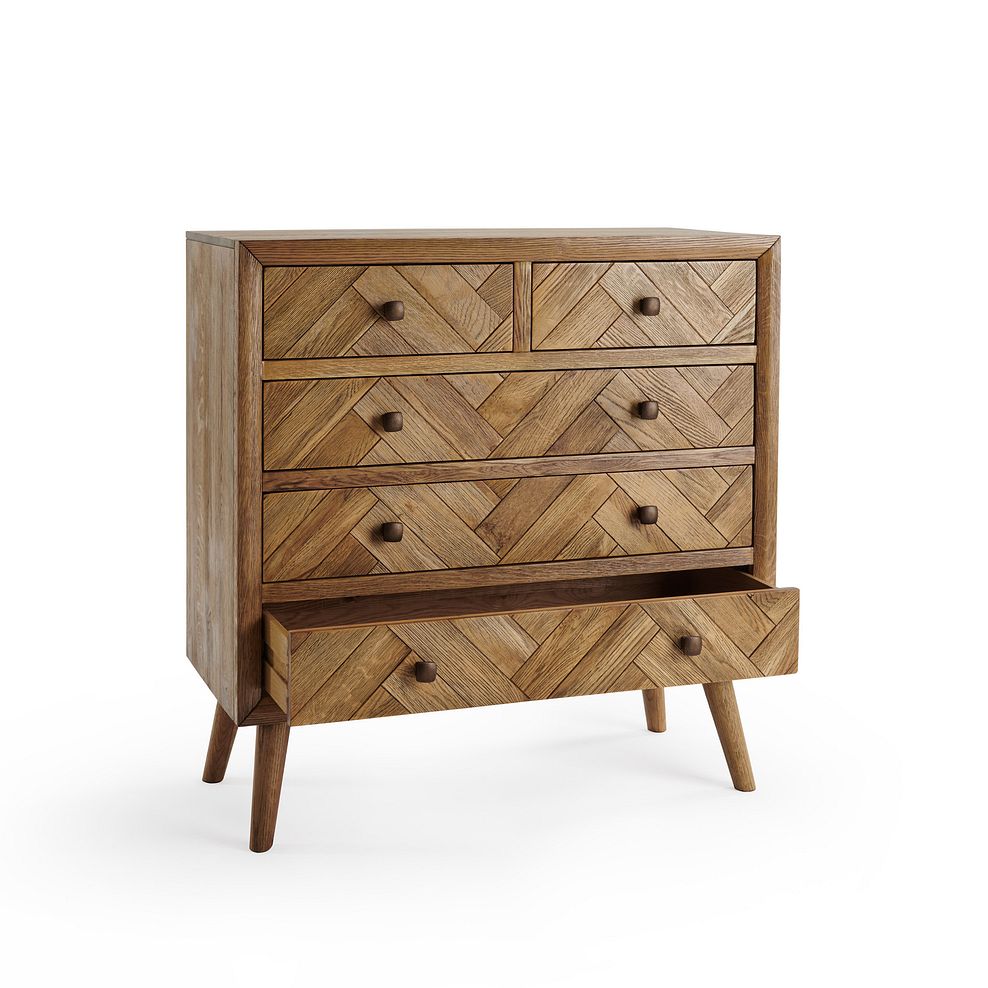 Parquet Brushed and Glazed Oak 2+3 Chest of Drawers 4