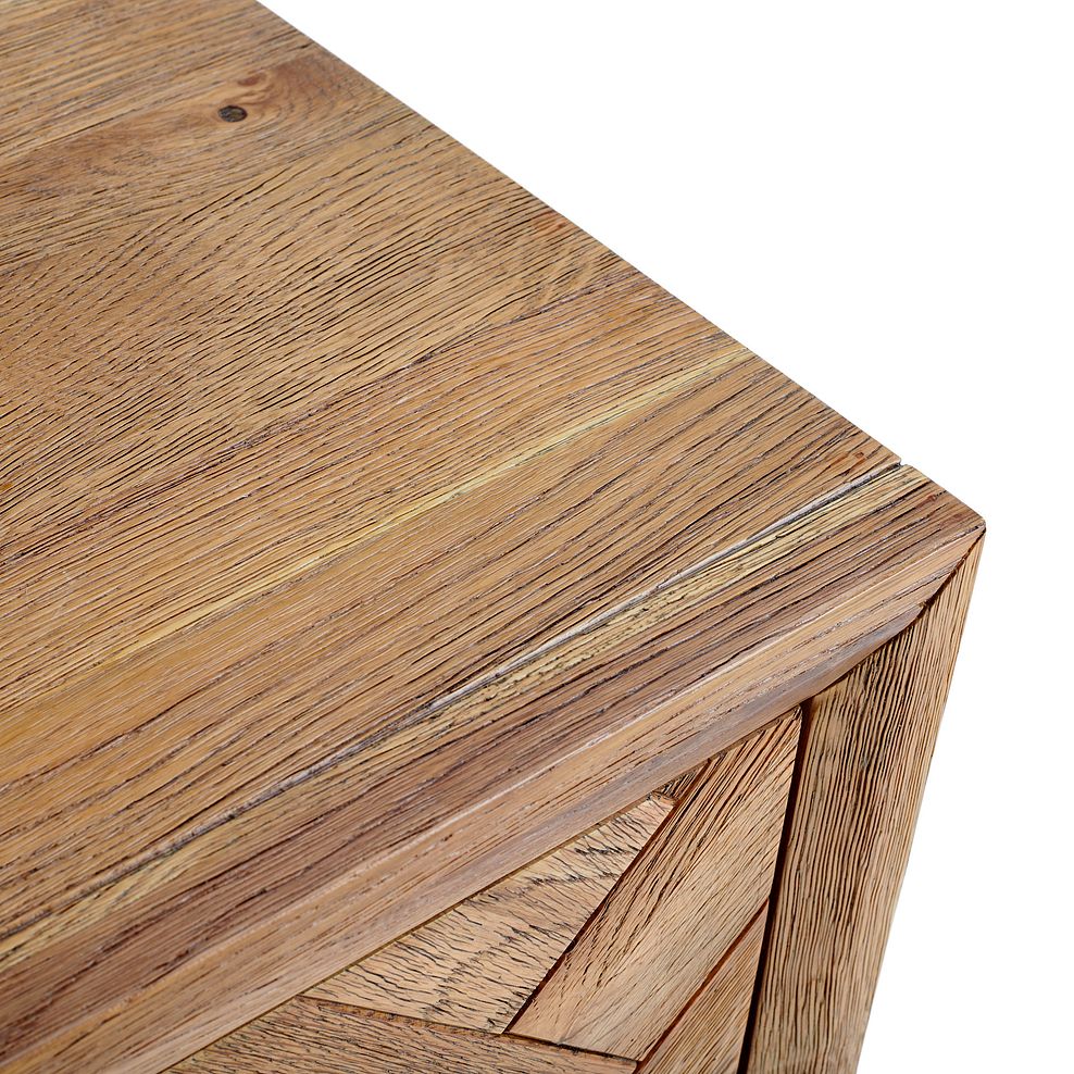Parquet Brushed and Glazed Oak 2 Drawer Bedside Table 6